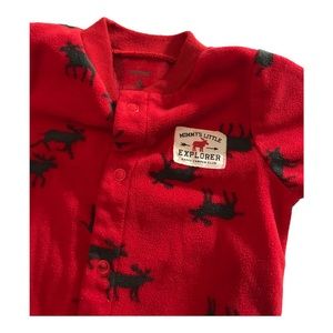 Carter’s Fleece footie outfit with moose print. Mommy’s little Explorer. 6months